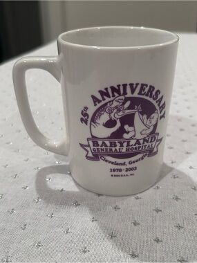 Cabbage Patch Babyland General Hospital 25th Anniversary White Ceramic Mug Logo